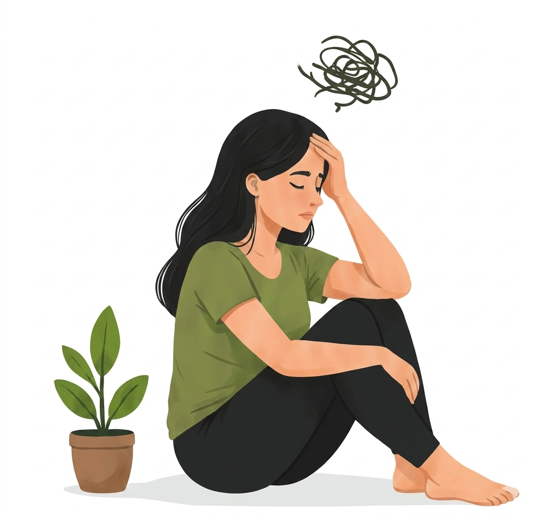 Woman feeling stressed and worried